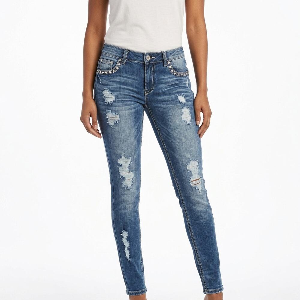 Thrill All Ways A Thrill Blue Stretch Jeans Women Size 7